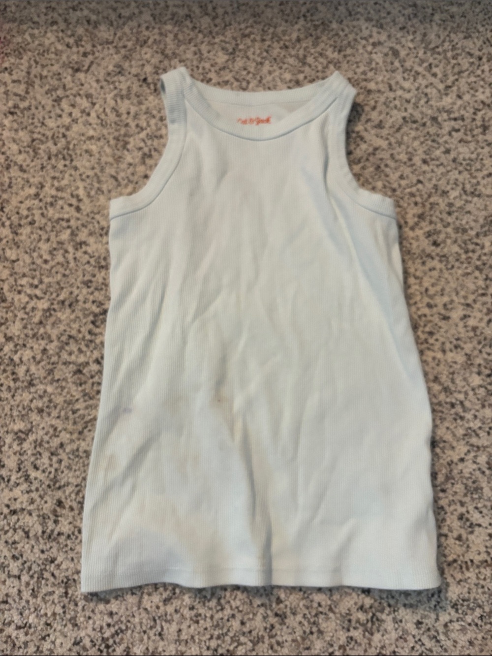 Cat & Jack Girls 10-12 Light Blue Ribbed Sleeves Tank Top